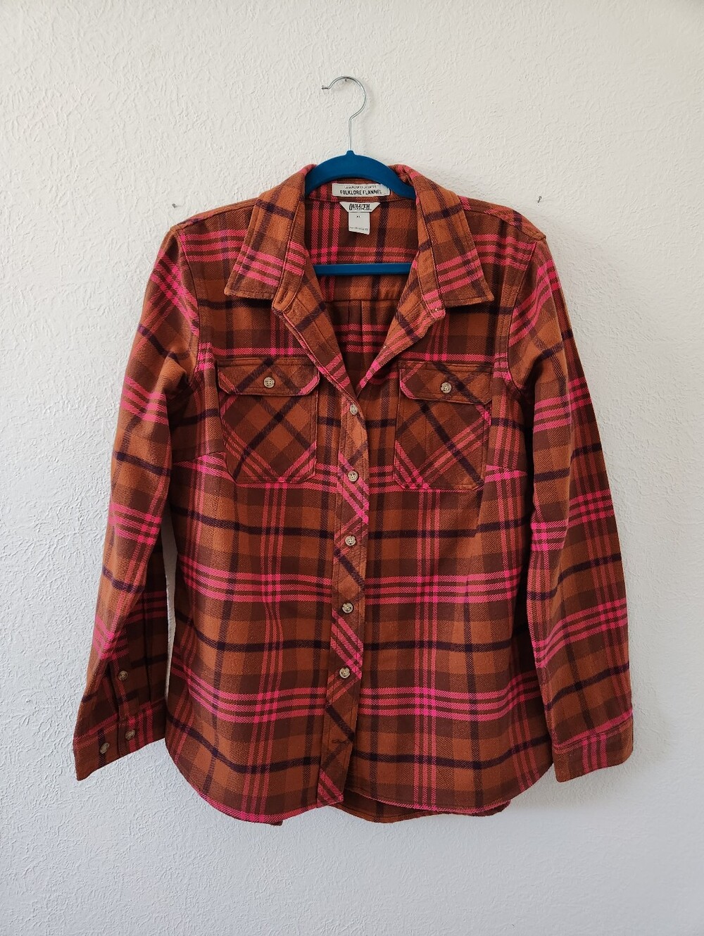 Duluth Trading Co Folklore Flannel Button Up Shirt
